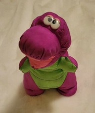 Vintage 1992 Fisher Price Puffalumps Dino Roars Purple 12" T-Rex Dinosaur Plush