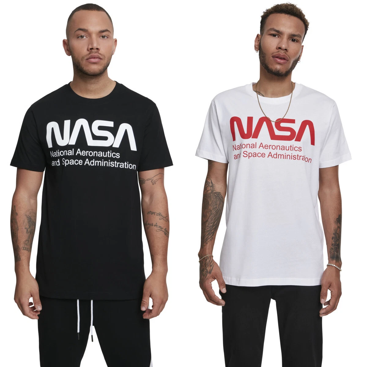 Mister Tee NASA Wormlogo Tee T-Shirt Top Shirt Front Print Jersey Logo Basic
