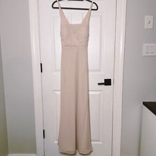 BIRDY GREY Sz S Light Pink Maxi Dress Tie Back Bridesmaid Dress