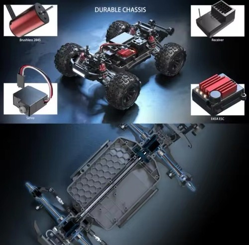 MJX 2.4G 4WD 16210 Hyper Go 1/16 2S LiPo Brushless RC Car Truck Toys +70klm/hr - Foto 3 di 23