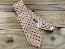 NWT VTG Brooks Brothers Makers Gold Geometric Flowers Silk Tie Made in USA