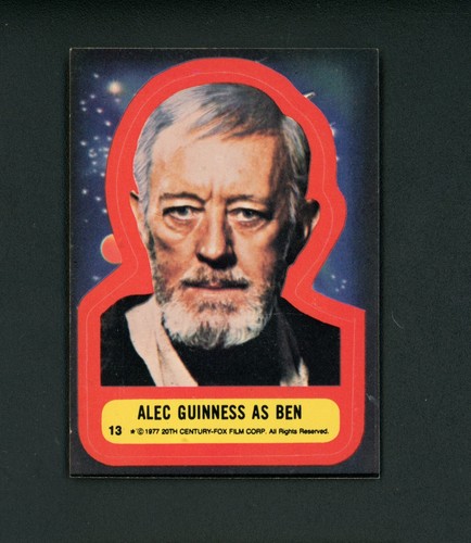 1977 Topps Star Wars Stickers #13 Alec Guinness as Ben — Raw