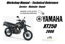 Yamaha XT250 XT 250 Service Repair Workshop Manual USB 2008