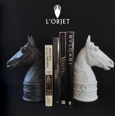 L'OBJET Horses Bookends 5.1 x 7.8 x 12.9 inches Black/white Beautiful item