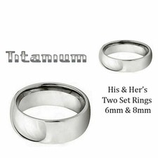 Men's 8MM " " Woman's 6MM High Polished Domed Tungsten carbide ring sets