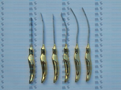 Browlift Face Lift Dissector Elevator Breast Plastic Surgery Set Of 6 Endoscopic