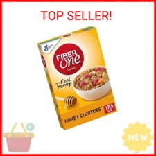 Fiber One Honey Clusters Breakfast Cereal, Fiber Cereal Made with Whole Grain, 1
