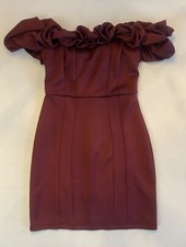 Off The Shoulder Red Rose Colored Formal Dress Form Fitting Size Medium Windsor