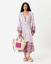 NWT 890 ISABEL MARANT TOILE Fratela cutout ruffled chiffon midi dress 36 4