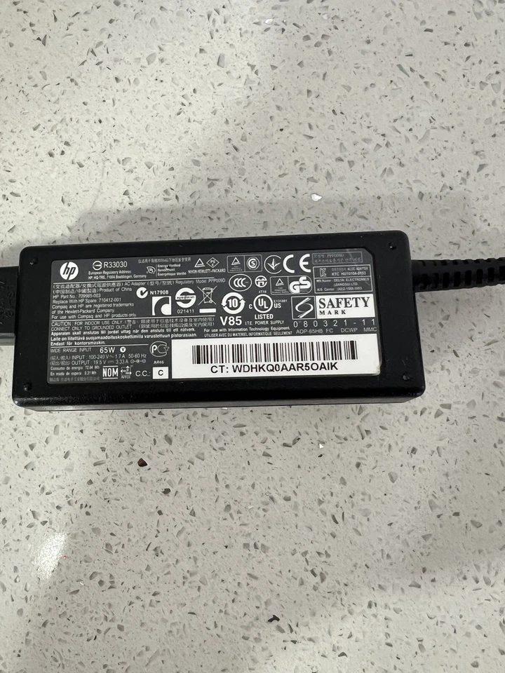 Cargador adaptador de CA original OEM para HP N193 V85 R33030 18,5 V 3,5 A pin inteligente 65 W Foto 3 de 4