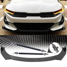For Kia Soul Carbon Fiber Front Bumper Lip Splitter Spoiler Strutrods