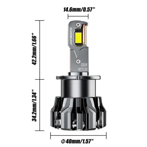 AUXBEAM D2S D2R D2C Canbus LED Headlight Bulb Low Beam Kit 6000K Super Bright - Picture 2 of 12