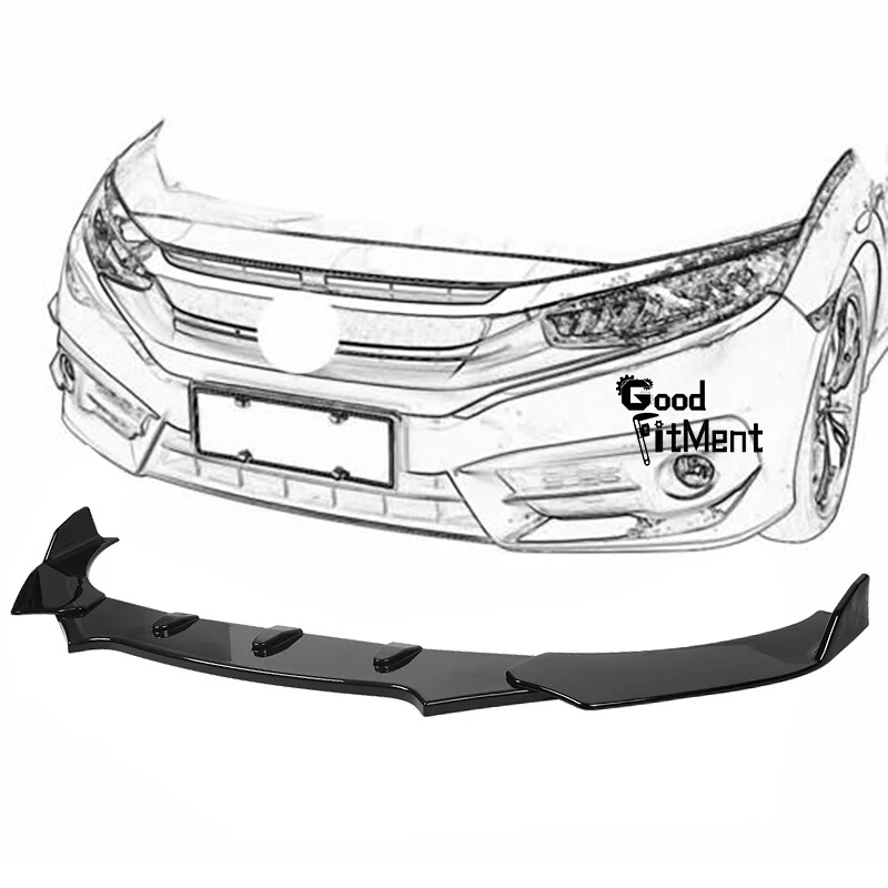 For Volkswagen Jetta 1980-2022 Front Bumper Lip + 2m Side Skirt Splitter Spoiler Foto 2 de 4
