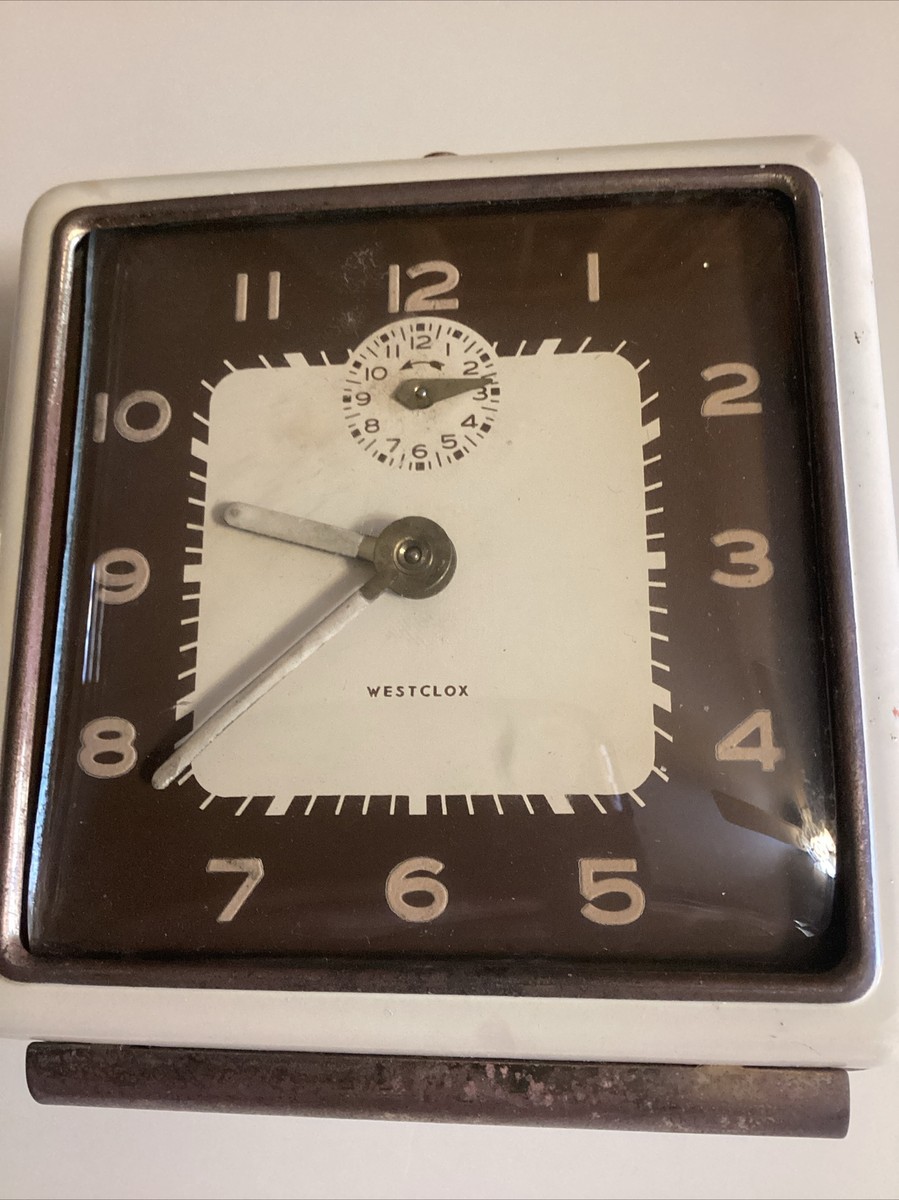 Vintage 1950's Westclox Square Alarm Clock~ Works ~But Alarm Is