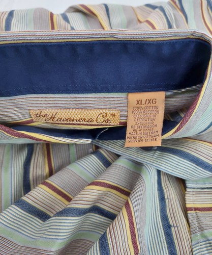 The Havanera Co Button Up Men's Long Sleeve Gray & Tan Size Extra Large (XL) - Picture 4 of 9