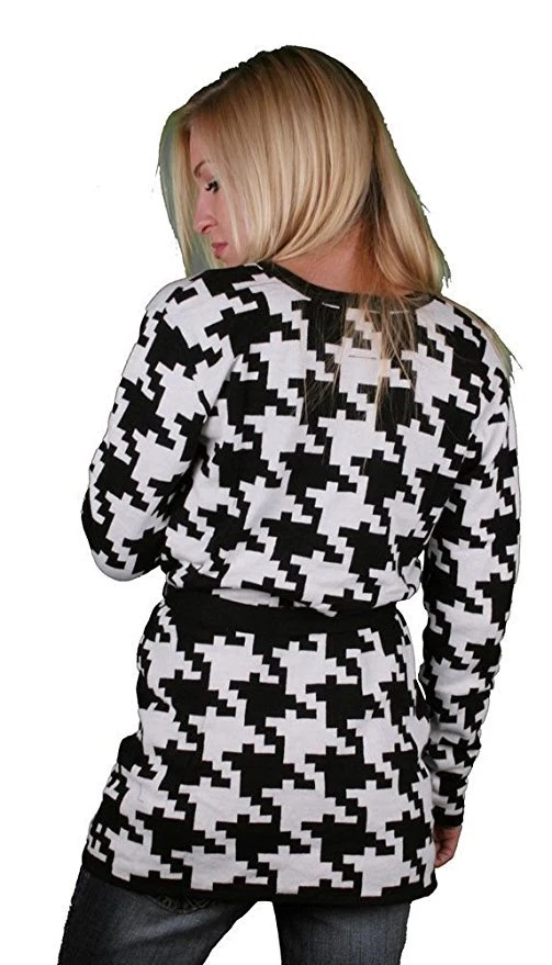 Cardigã Feminino Iron Fist On The Hunt Jacquard Hounds Tooth Novo com etiquetas - Imagem 2 de 3