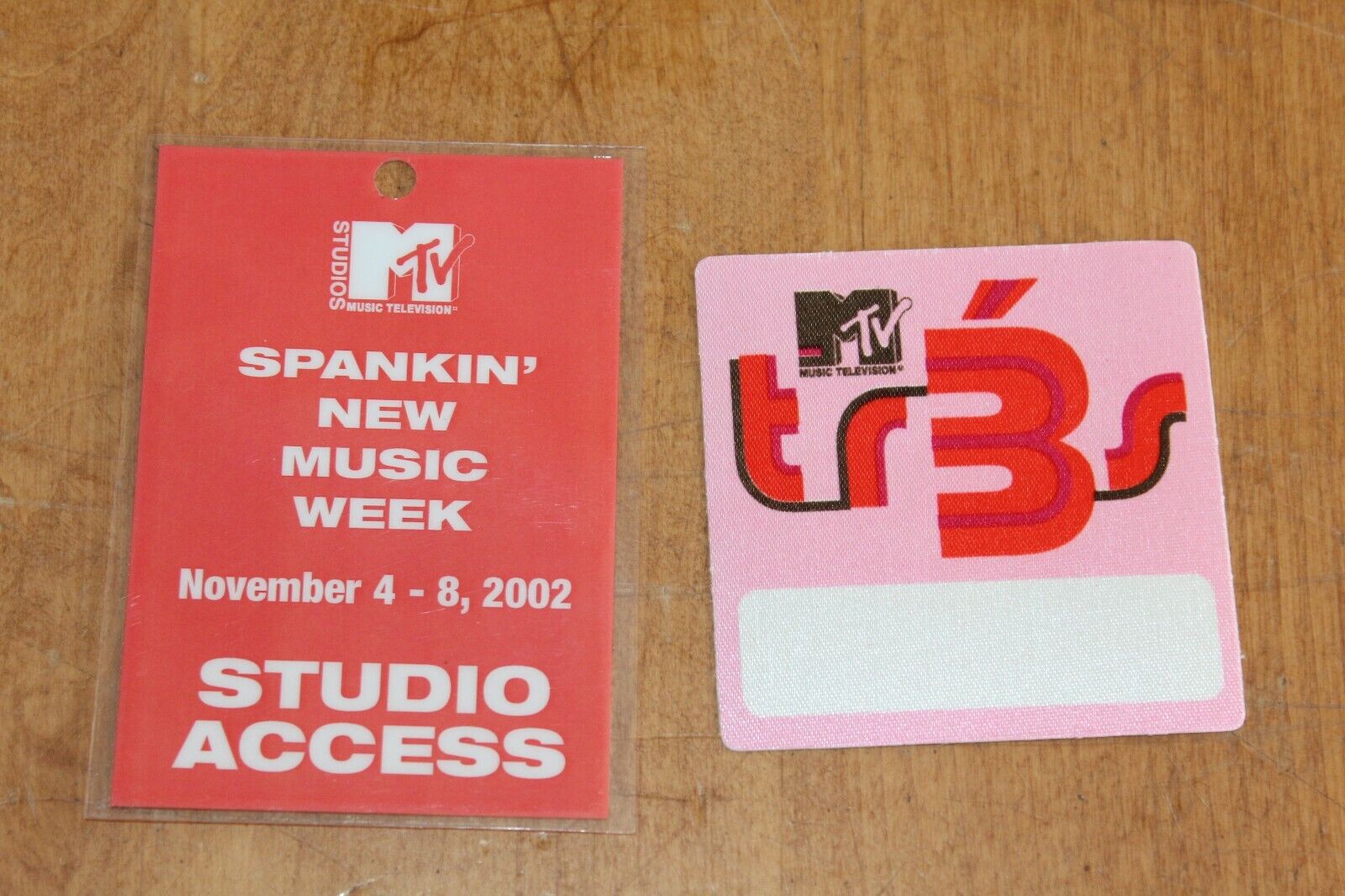 MTV - 2 x Backstage Pass - One Laminated - FREE SHIPPING
