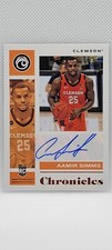 2021-22 Panini Chronicles Draft Picks Rookie Signatures Aamir Simms #CR-ASI Auto
