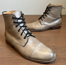 Penny Luck Shoe Company Black Beige Ankle Boots Mens Size 9