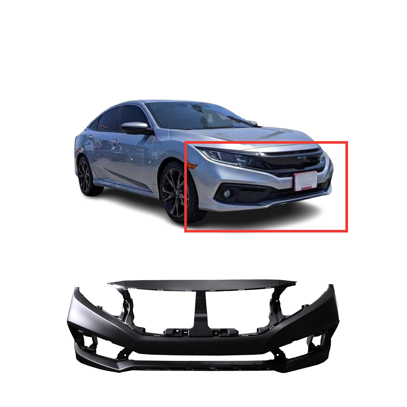 2020 honda civic bumper