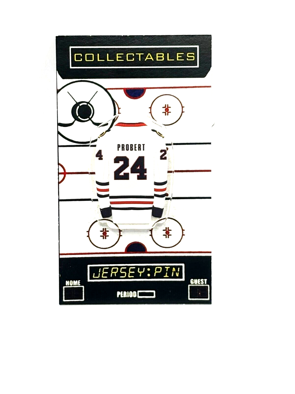 Chicago Blackhawks Bob Probert Classic Jersey Lapel Pin - Free Shipping