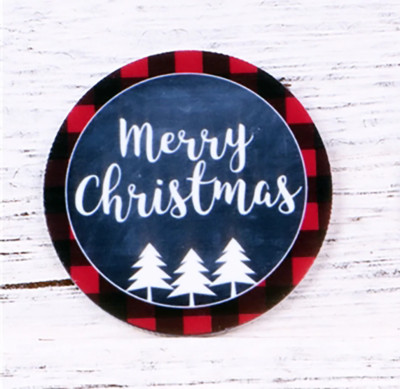 WD2U Girls Merry Christmas Red Black Buffalo Plaid Hair Bow French Clip Barrette