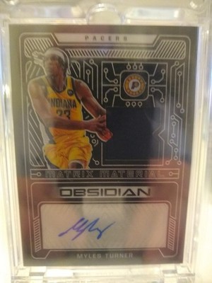 2021-22 Obsidian #MMA-MYT Myles Turner Matrix Material Patch Auto /75