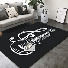 Musical Note Sheet Music Area Rugs, Indoor Non-Slip Area Rugs, Machine Washab...