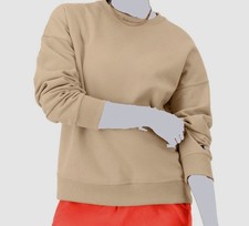 Champion Women's Beige Powerblend Fleece Crewneck Sweatshirt Sweater Size S