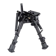 6-9" Carbon Fiber Rifle Shooting Bipod with Pivot Tilt, Swivel Stud, and S Lock