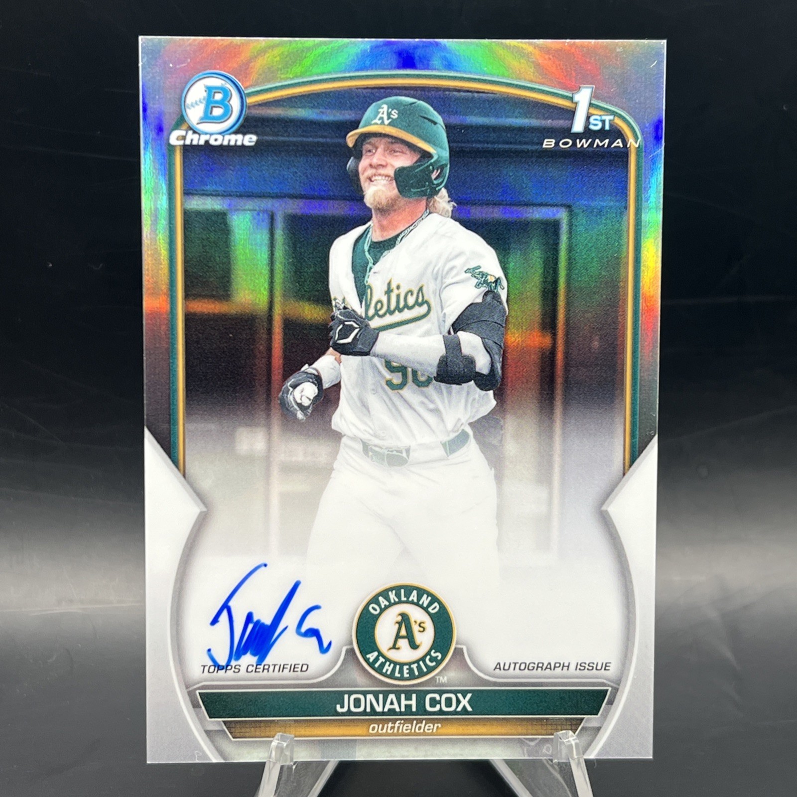 JONAH COX 2023 BOWMAN DRAFT 1ST CHROME REFRACTOR AUTO /499 A's/Giants
