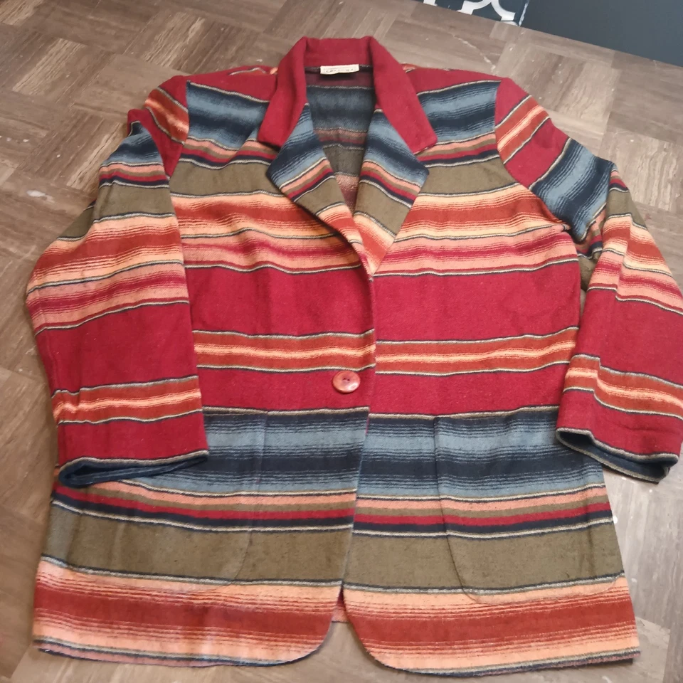Chaqueta Blazer Arizona De Colección Para Mujer M Mezcla de Lana Suroeste Manta Azteca EE. UU. Foto 2 de 4