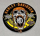 VINTAGE 12” HARLEY DAVIDSON MOTORCYCLE PORCELAIN SIGN CAR GAS OIL TRUCK