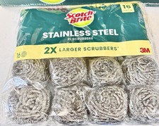 Scotch-Brite Stainless Steel Scrubbers, Durable, Ideal for Uncoated Cookware,...