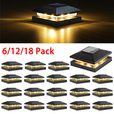 6/12/18Pack Solar Post Cap Light For 4x4 Outd...