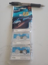 TDK MC60 Microcassette Blank Cassette Tape 60 Minutes 3 PACK - BRAND NEW SEALED