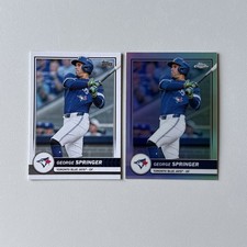 2026 Topps Flagship Collection #55 GEORGE SPRINGER 2-Card Lot: Base + Chrome