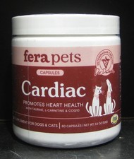 Fera Pets Cardiac Support Cat Dog Heart Health Supplement 60 Ct Exp. 2028 