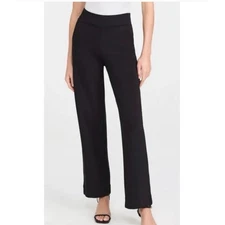 AYR The High Hopes Pants Flare Wide Leg Black Medium Pull On Pima Cotton Blend 