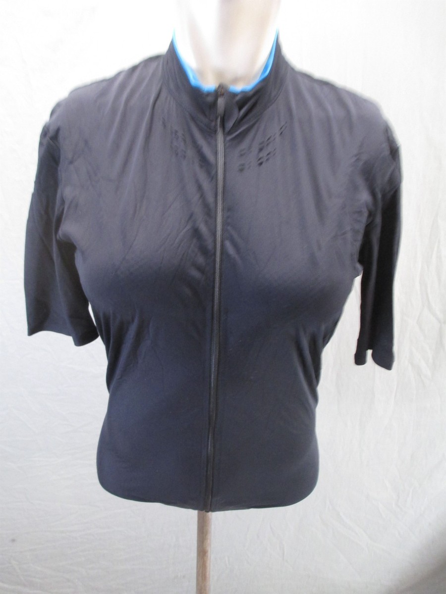 Shimano Size M Mens Black Cycling Stretch Short Sleeve Full Zip