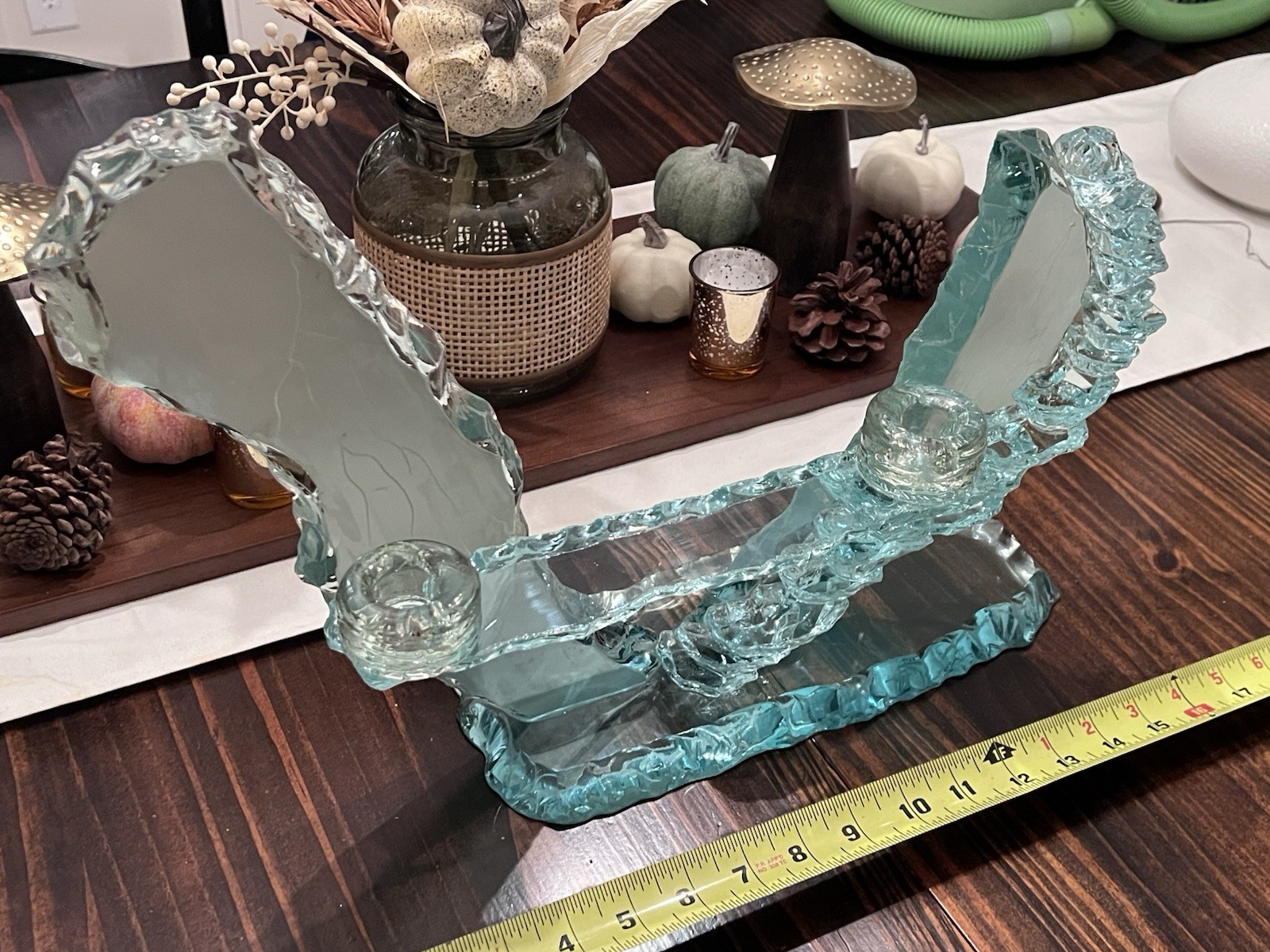 Yehuda Uda Parmat Stacked Art Glass Candleholder - Large !! 1/1 Signed