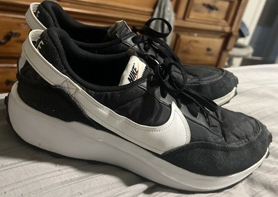 NIKE WAFFLE DEBUT LACE-UP RUNNING SNEAKERS TRAINER MEN SHOES BLACK SIZE 11.5
