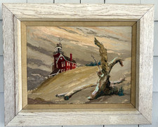 Mid-Century RONNI PASTORINI Coastal O/B PAINTING, NJ - Lighthouse SEASHORE Dunes