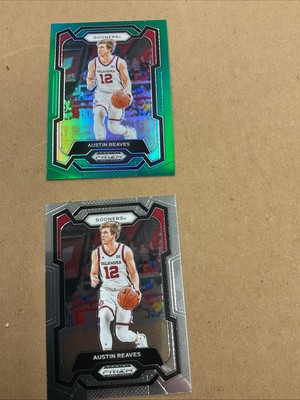 2024 Panini Prizm Draft Pick Lakers Austin Reaves Green Prizm & Common Card
