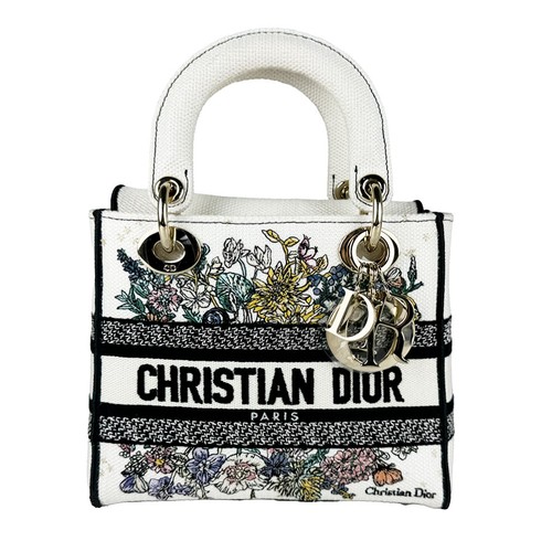 Auth Christian Dior Lady D-LITE Small Handbag Shoulder Bag Multicolor - z11081