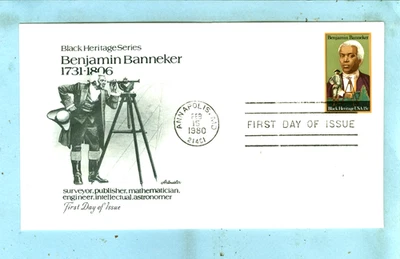 1980, Scott #1804 ARTMASTER FDC, "Black Heritage Series, Benjamin Banneker "... - Image 1 of 3