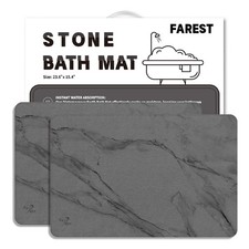 2 Pack Stone Bath Mat,Diatomaceous Earth Shower Mat,Fast-Drying Stone Bathroo...