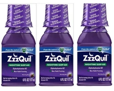 ZzzQuil Nighttime Sleep Aid Liquid 6 oz  ( 3 Bottles ) __