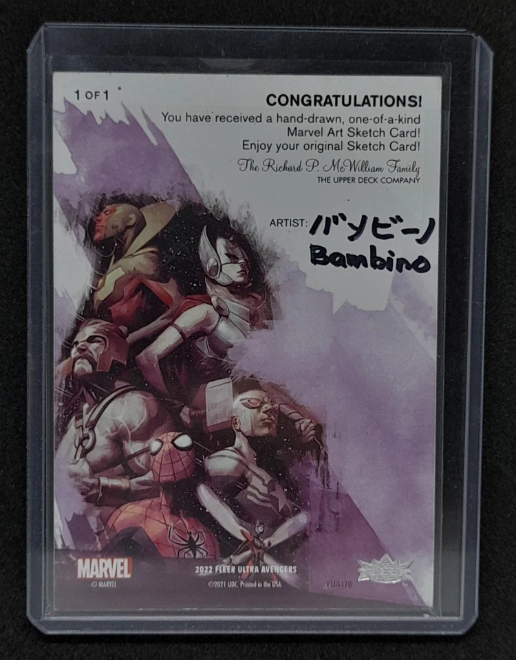 MS. Marvel Sketch Card Avengers Fleer Ultra 1/1 Very RareAftermarket - Image 2 of 3
