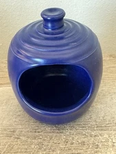 Blue Pottery Salt Cellar Pig Crock Ceramic Kitchen Gadgets